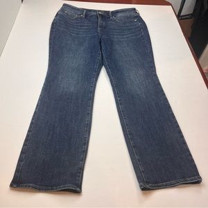 NYDJ Straight Women Size 16 Petite 16P Denim Blue Jeans Lift Tuck Technology NEW